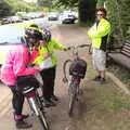 John Willy looks on at another map stop, The Last-Ever BSCC Weekend Away Bike Ride, Thaxted, Essex - 6th May 2017