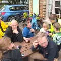 Isobel brings some drinks out, The Last-Ever BSCC Weekend Away Bike Ride, Thaxted, Essex - 6th May 2017