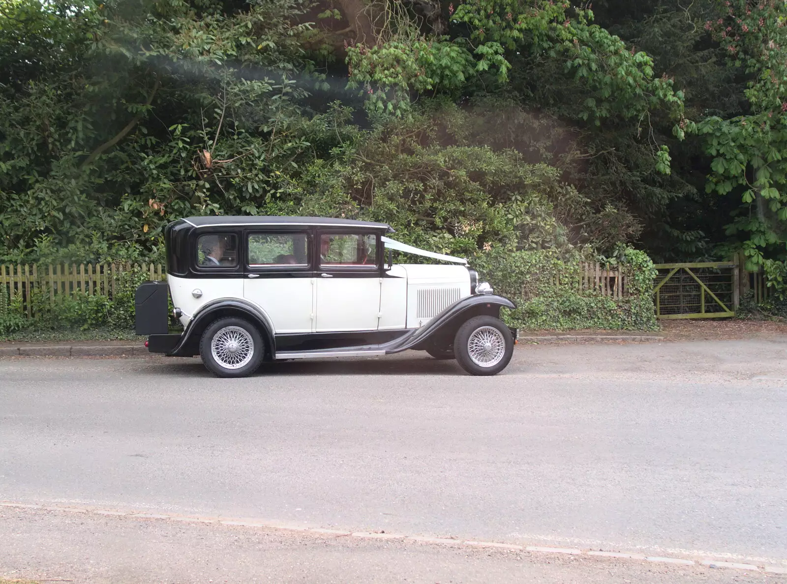 A nice old wedding car arrives, from The Last-Ever BSCC Weekend Away Bike Ride, Thaxted, Essex - 6th May 2017