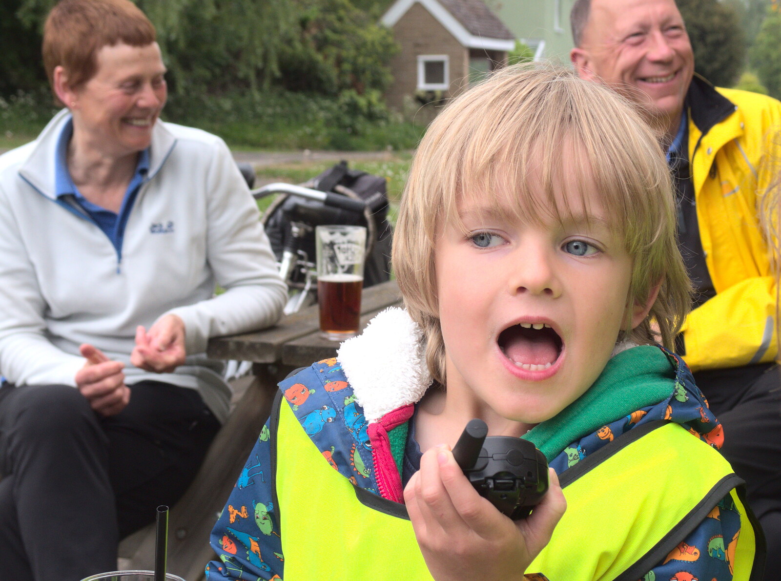 Harry shouts at stuff from The Last-Ever BSCC Weekend Away Bike Ride, Thaxted, Essex - 6th May 2017