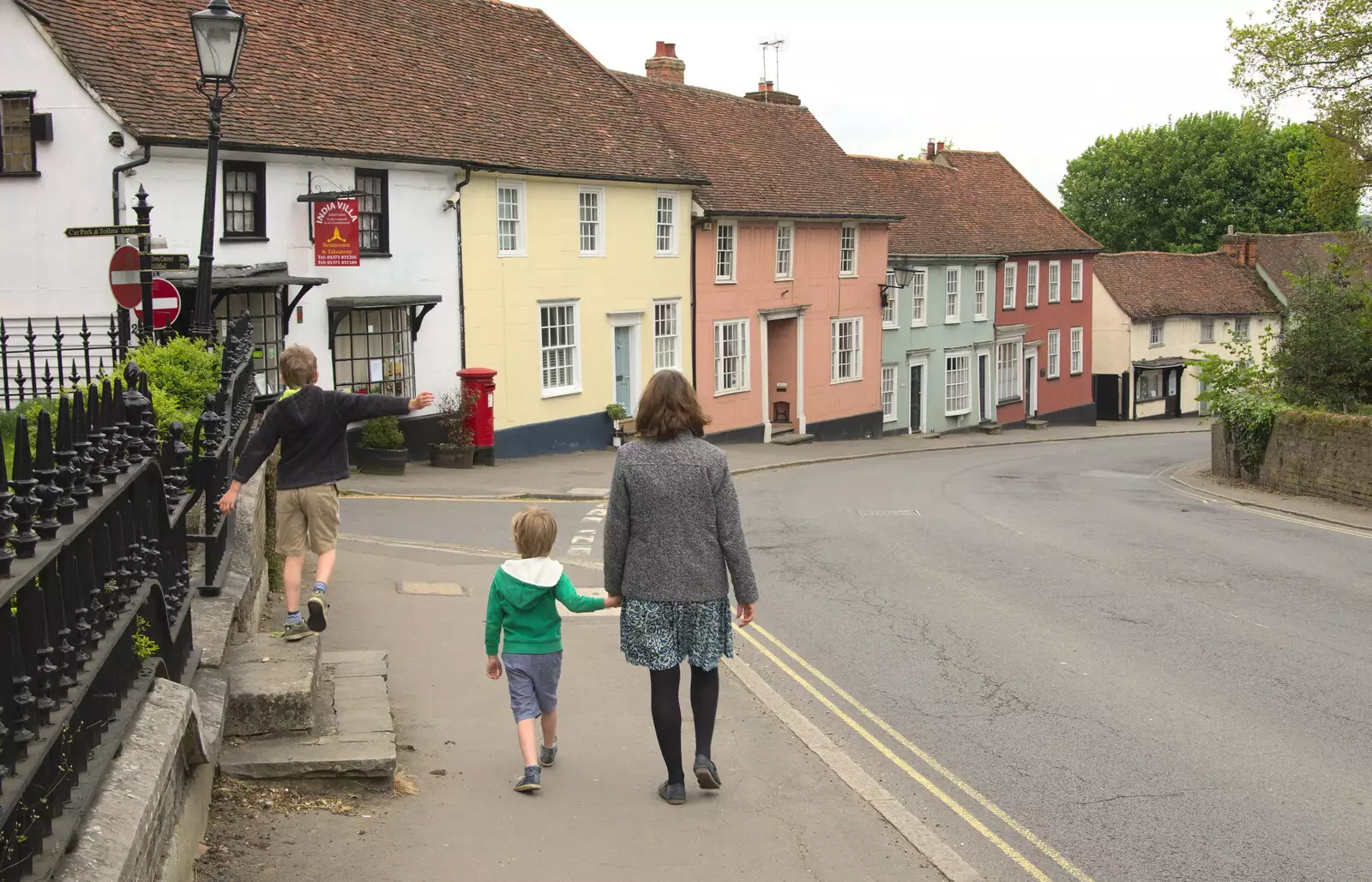 Walking down Thaxted High Street, from A Postcard From Thaxted, Essex - 7th May 2017