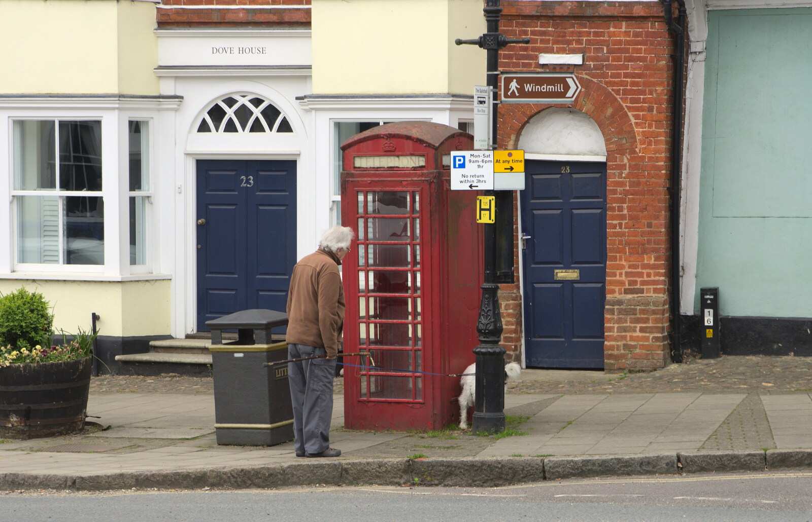 A dog has a wee on a K6 phone box from A Postcard From Thaxted, Essex - 7th May 2017