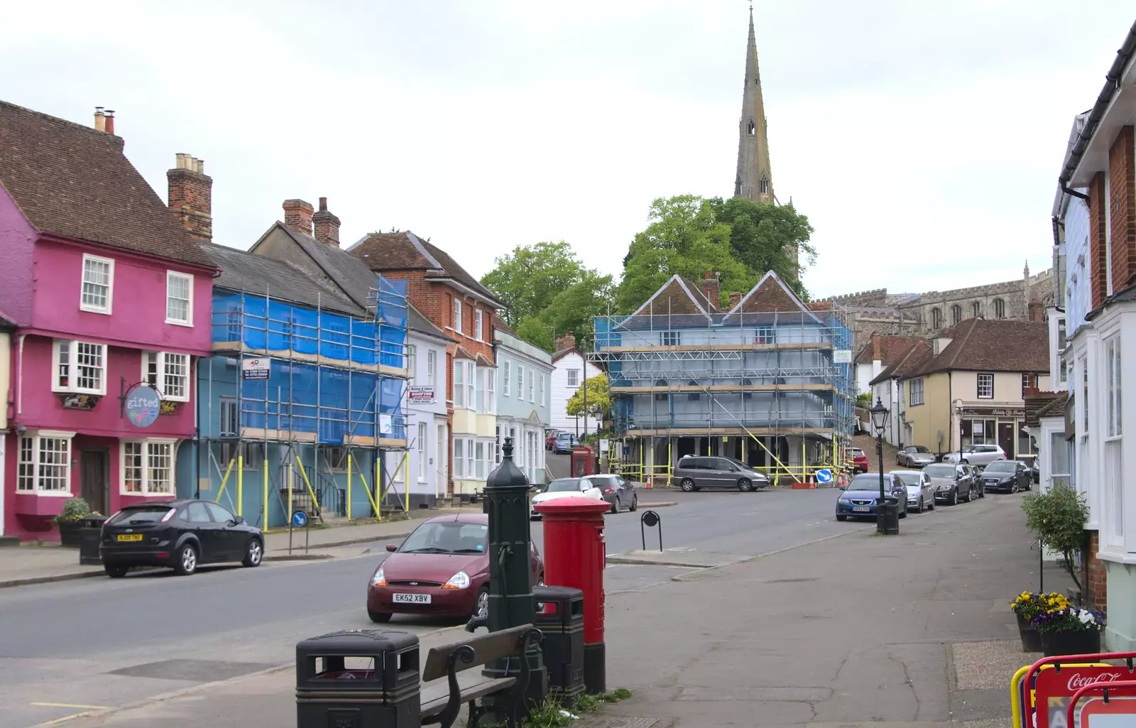 Thaxted is all scaffolding, from A Postcard From Thaxted, Essex - 7th May 2017