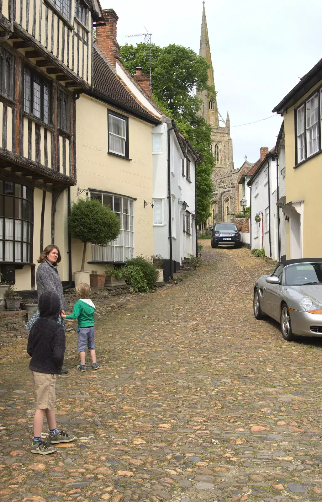 We head up to the church, from A Postcard From Thaxted, Essex - 7th May 2017