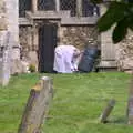 The vicar puts out the incense on the grass, A Postcard From Thaxted, Essex - 7th May 2017