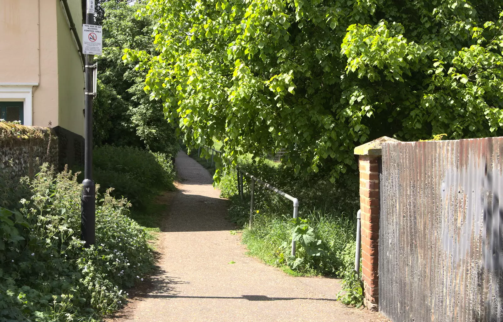 The footpath up to Shelfanger Road, from The Diss Organ Festival, Diss, Norfolk - 14th May 2017