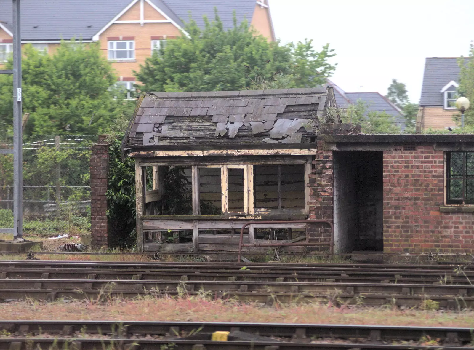 Derelict railway building at Cambridge, from A Day at the Grain Brewery Open Day, Alburgh, Suffolk - 20th May 2017