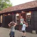 Children play in the rain, A Day at the Grain Brewery Open Day, Alburgh, Suffolk - 20th May 2017