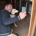 Marc does a selfie with the dog, A Day at the Grain Brewery Open Day, Alburgh, Suffolk - 20th May 2017