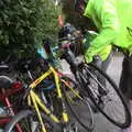 Phil extricates his bike, A Day at the Grain Brewery Open Day, Alburgh, Suffolk - 20th May 2017