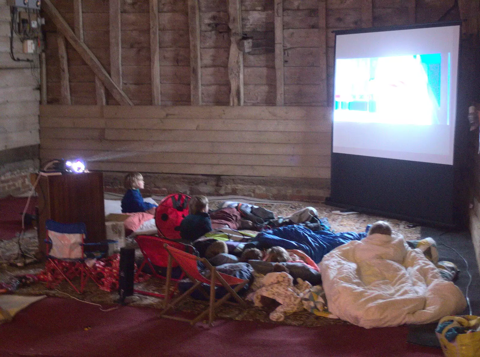 Meanwhile, the children watch a film, from Clive and Suzanne's Party, Braisworth, Suffolk - 21st May 2017