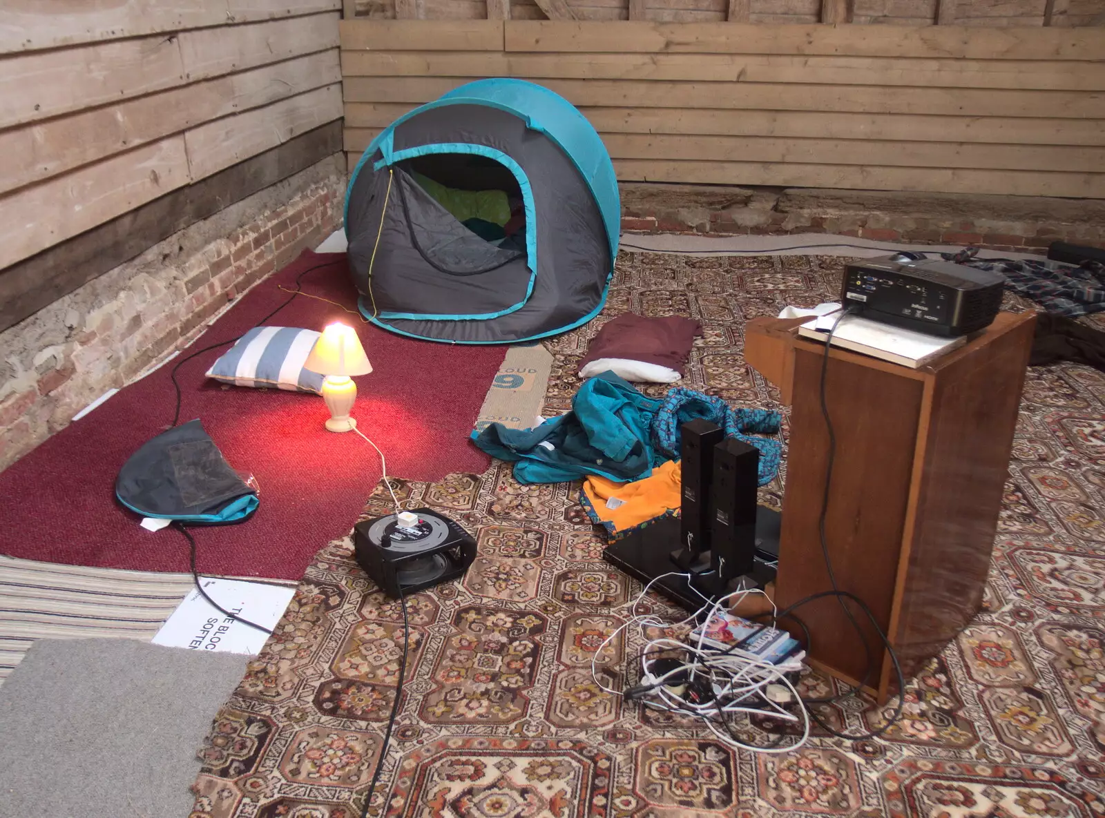 Harry and Isobel's nest for the night, from Clive and Suzanne's Party, Braisworth, Suffolk - 21st May 2017