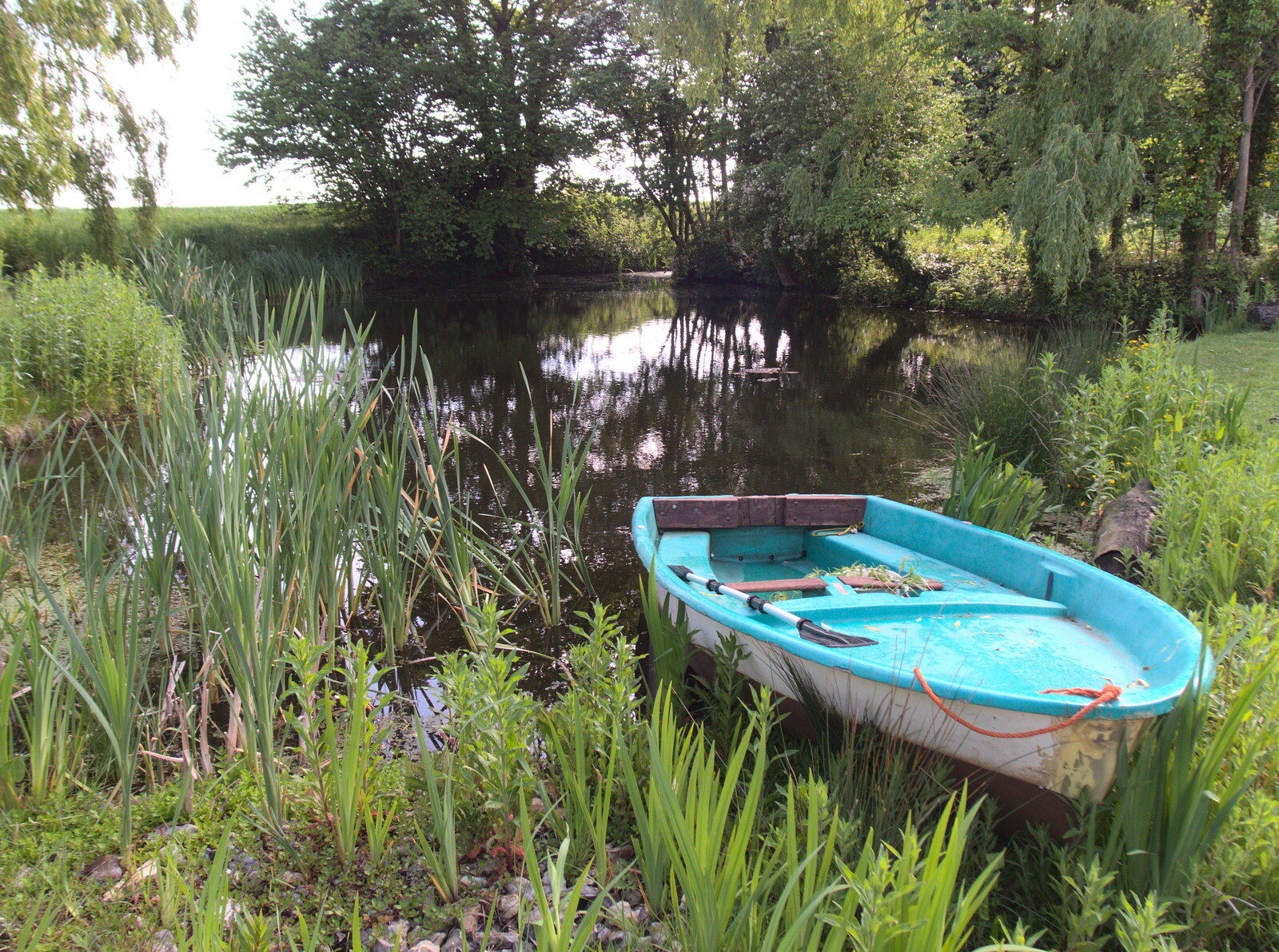 The boat on the pond from Clive and Suzanne's Party, Braisworth, Suffolk - 21st May 2017