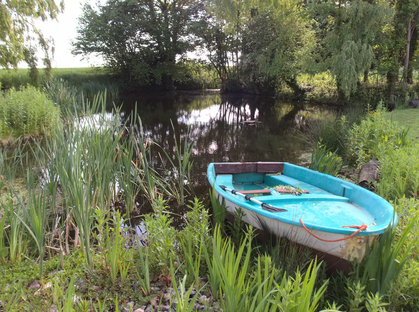 The boat on the pond, from Clive and Suzanne's Party, Braisworth, Suffolk - 21st May 2017