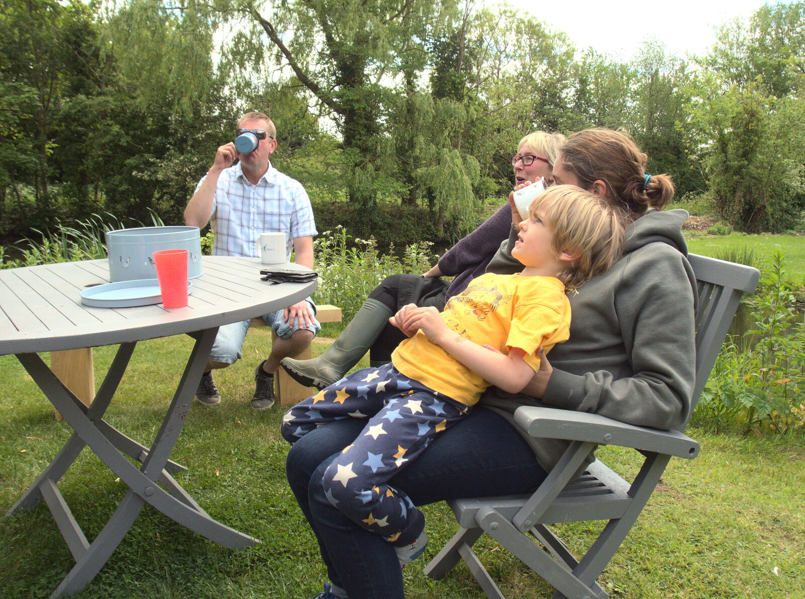 Harry gets a cuddle from Clive and Suzanne's Party, Braisworth, Suffolk - 21st May 2017