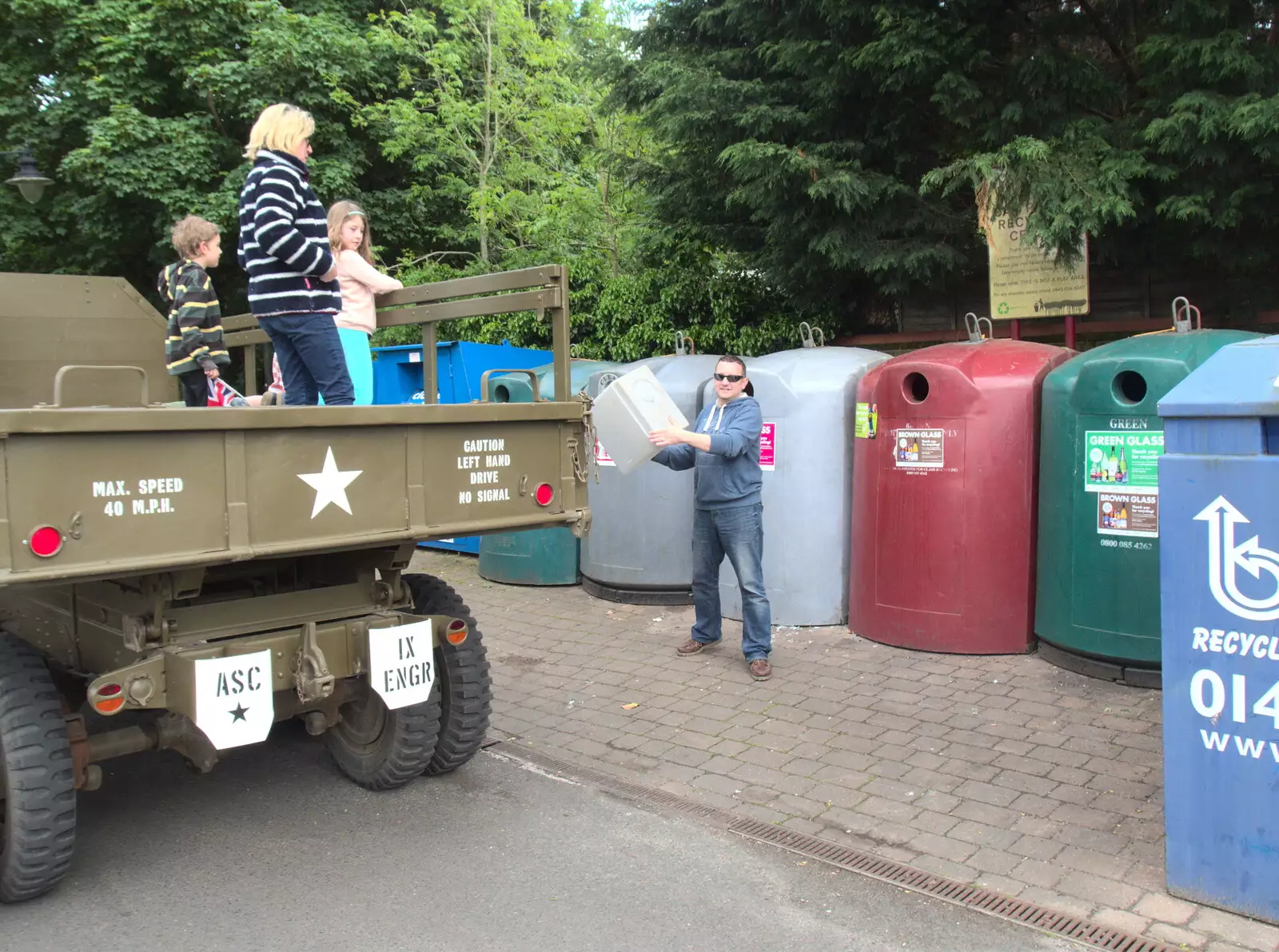 Clive visits the bottle bank, from Clive and Suzanne's Party, Braisworth, Suffolk - 21st May 2017