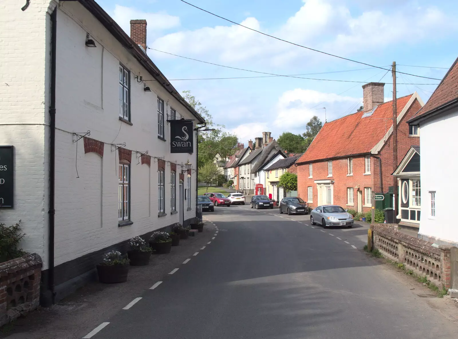 Going through the middle of Hoxne, from Clive and Suzanne's Party, Braisworth, Suffolk - 21st May 2017