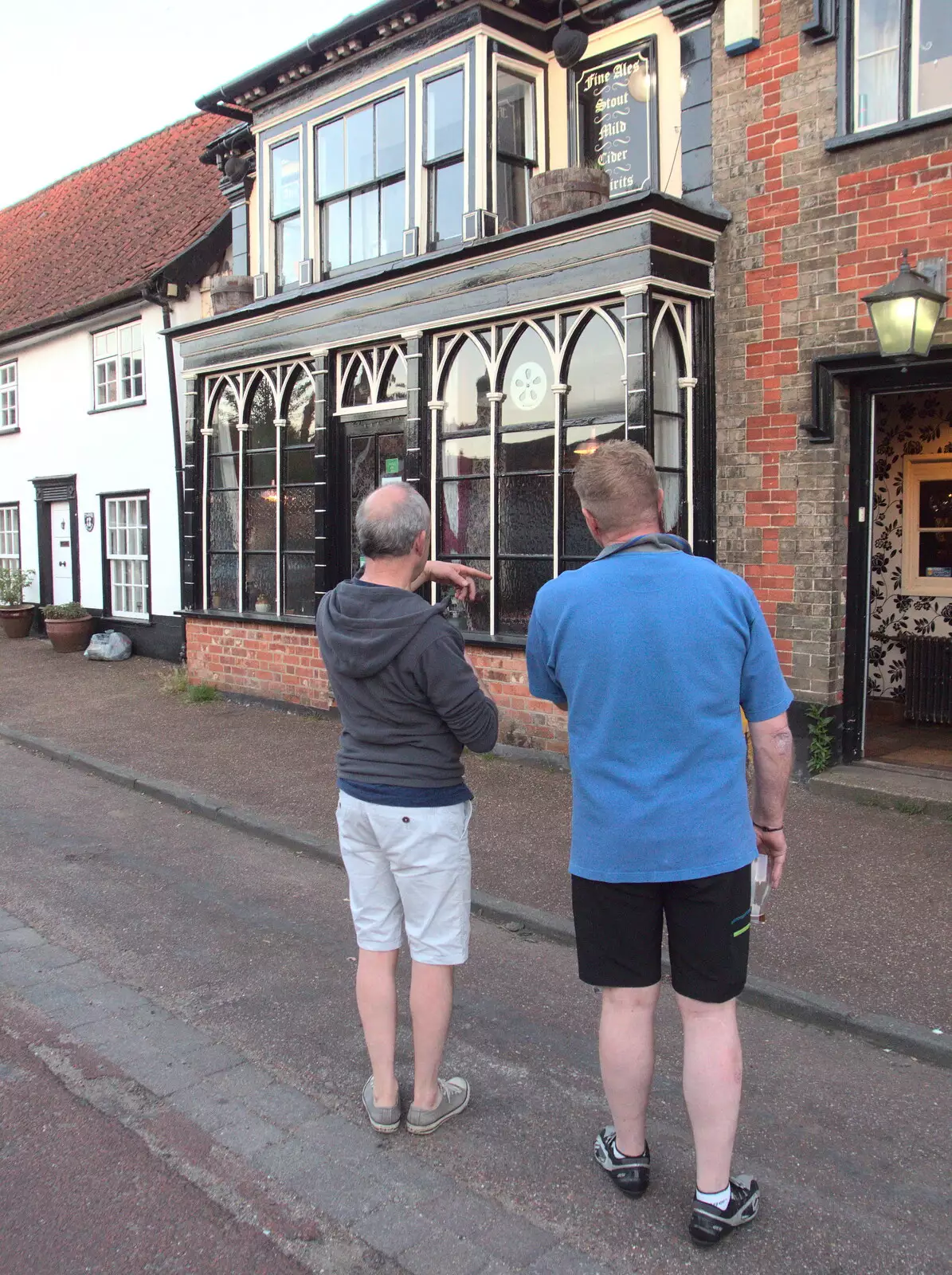 DH and Gaz discuss architecture, from Badders, Bike Rides and a Birthday, Suffolk - 26th May 2017