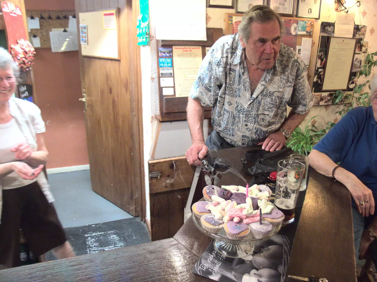 Alan and some cakes, from Badders, Bike Rides and a Birthday, Suffolk - 26th May 2017