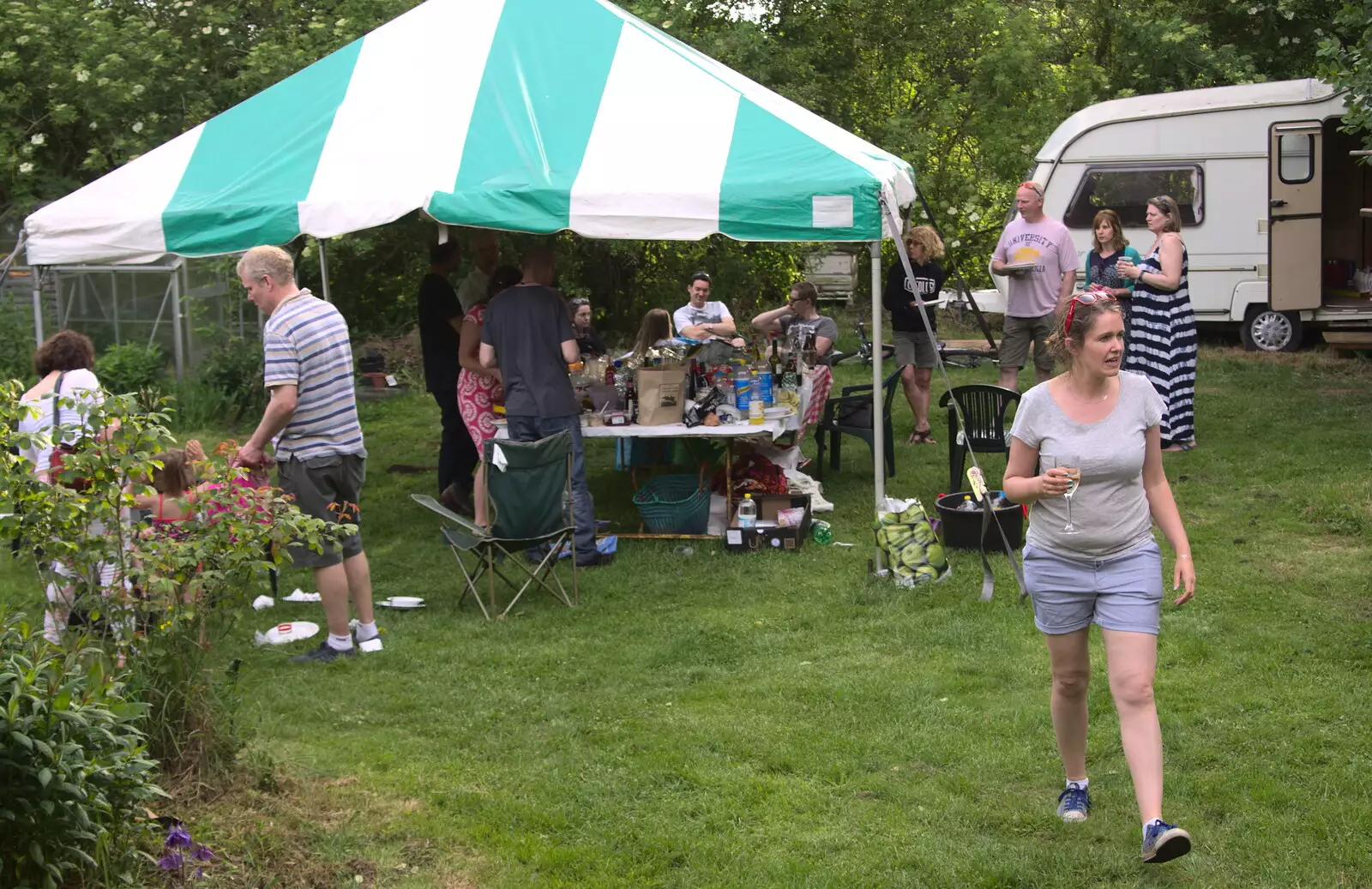 Isobel roams around, from Wavy and Martina's Combined Birthdays, Thrandeston, Suffolk - 27th May 2017