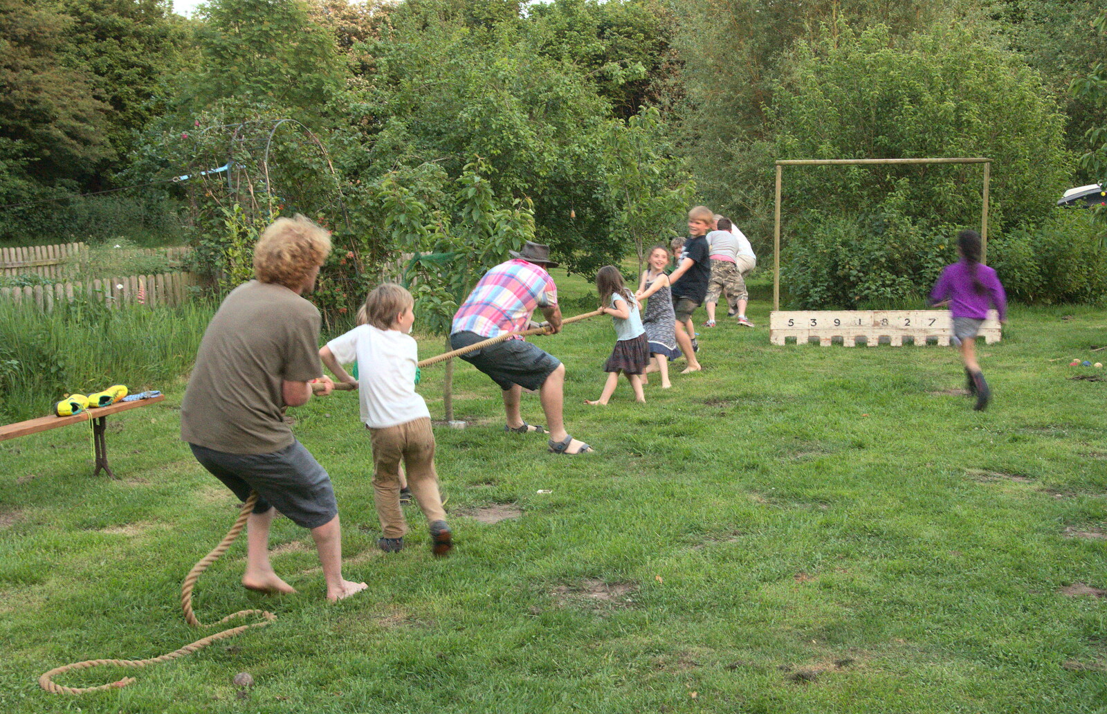 There's a tug of war from Wavy and Martina's Combined Birthdays, Thrandeston, Suffolk - 27th May 2017