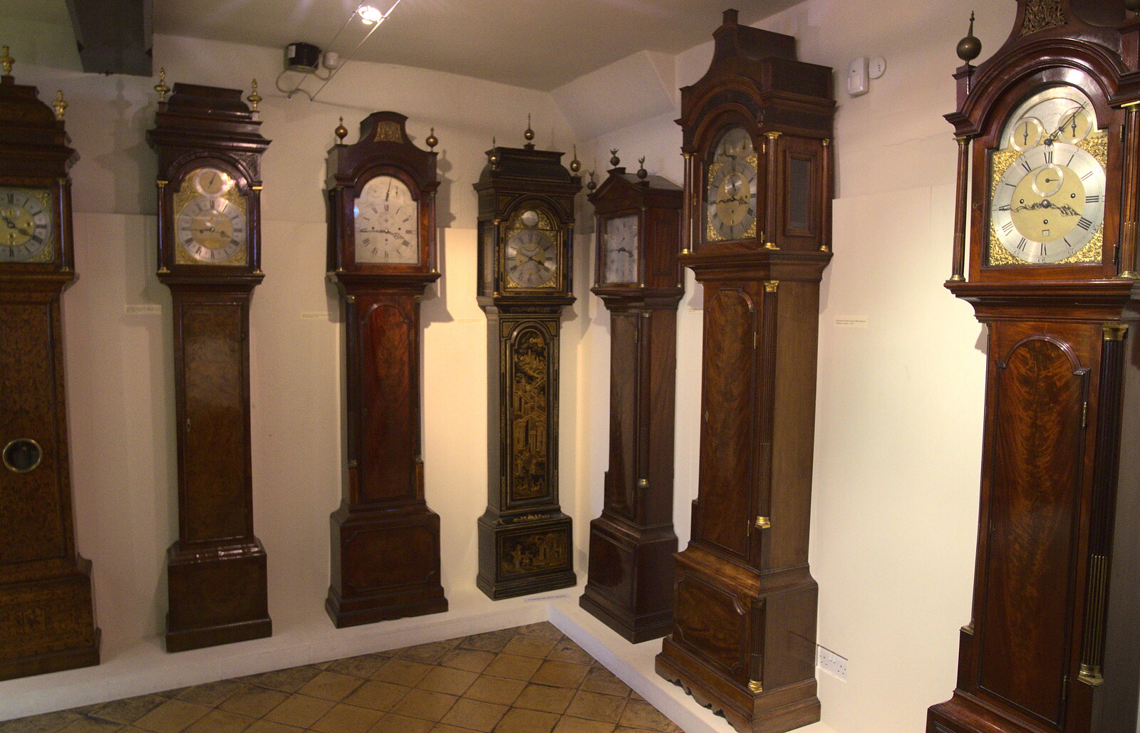 A room full of Grandfather and Longcase clocks from Wavy and Martina's Combined Birthdays, Thrandeston, Suffolk - 27th May 2017