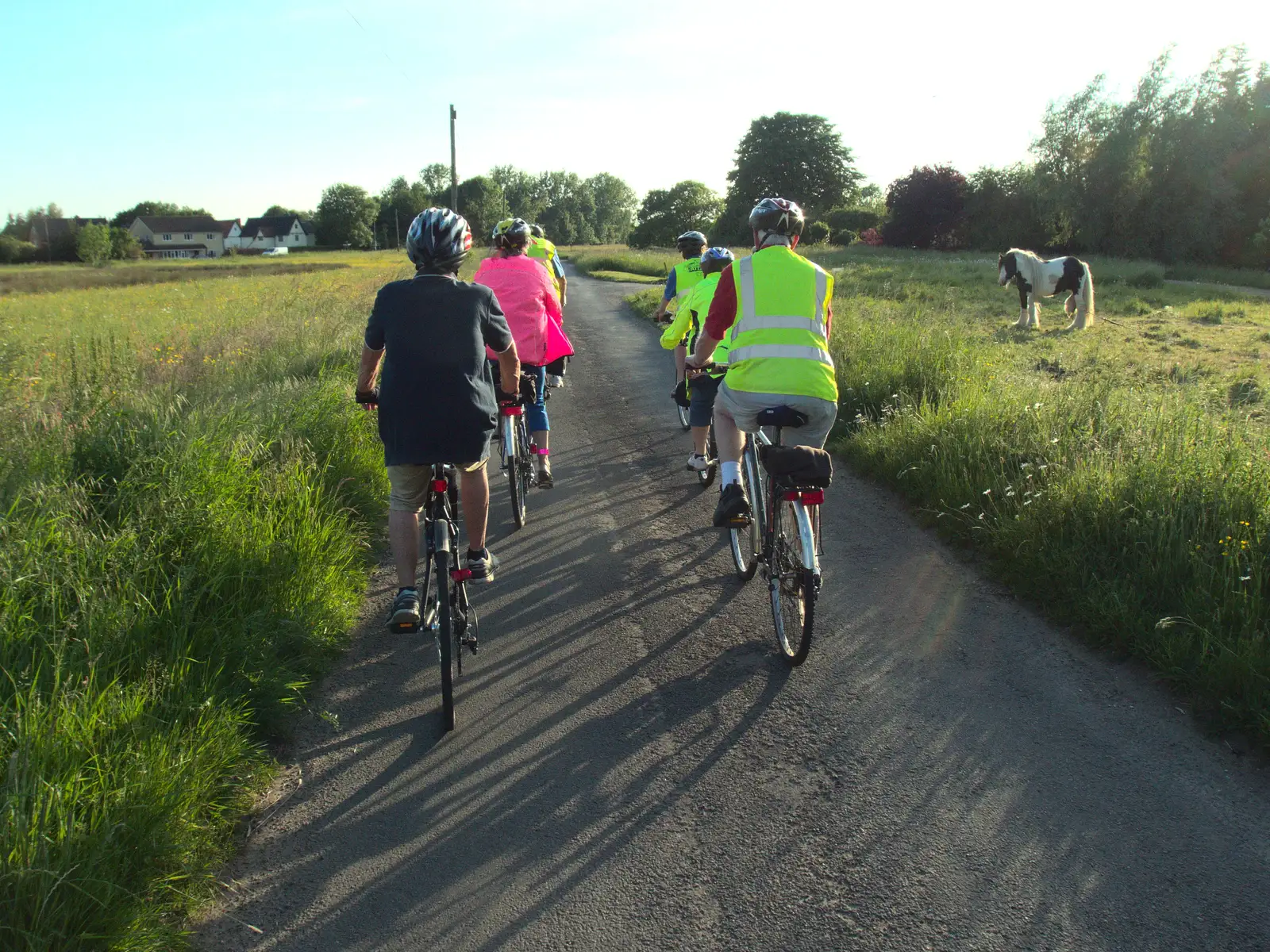 Riding through Mellis Common, from The BSCC Rides to the Six Bells, Gislingham, Suffolk - 1st June 2017