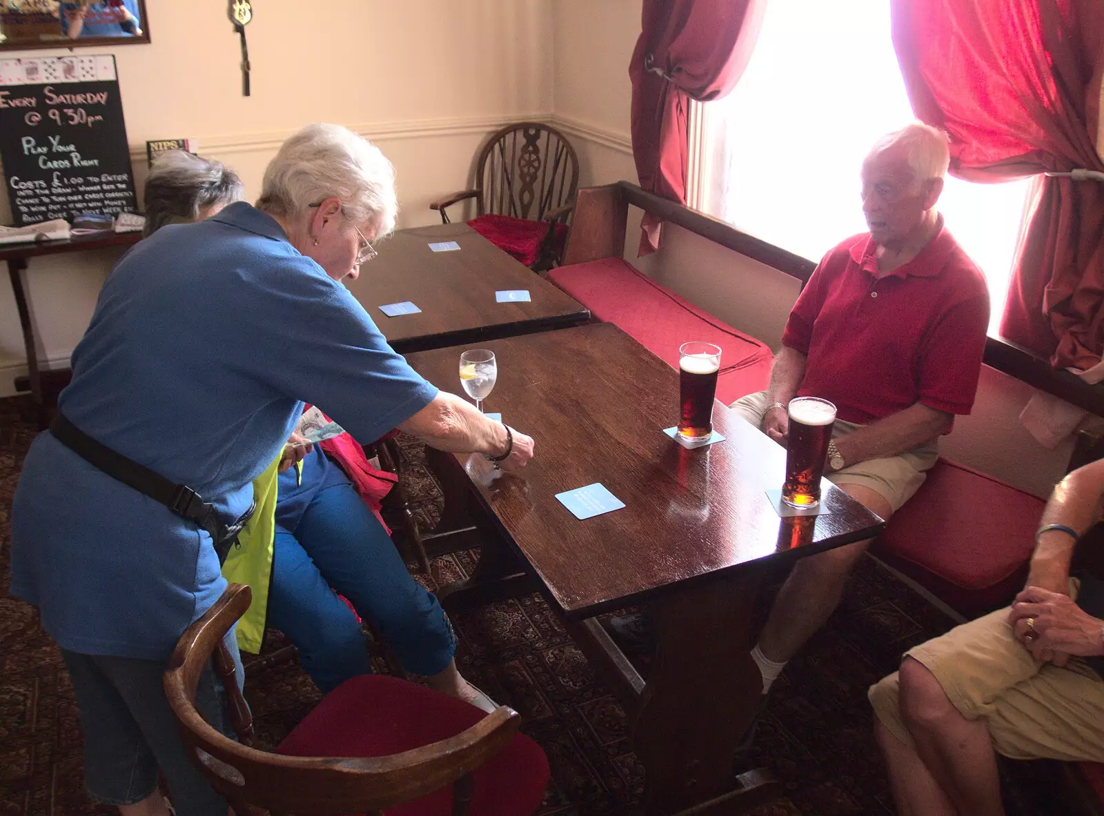 Spammy and Colin in the Six Bells, from The BSCC Rides to the Six Bells, Gislingham, Suffolk - 1st June 2017