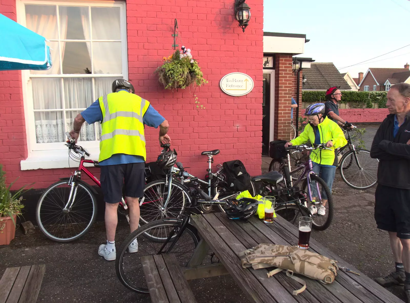 Alan gets his bike out, from The BSCC Rides to the Six Bells, Gislingham, Suffolk - 1st June 2017