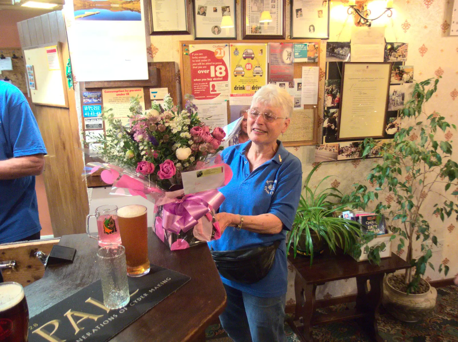 Spammy gets some flowers too, from The BSCC Rides to the Six Bells, Gislingham, Suffolk - 1st June 2017