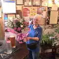 Spammy gets some flowers too, The BSCC Rides to the Six Bells, Gislingham, Suffolk - 1st June 2017