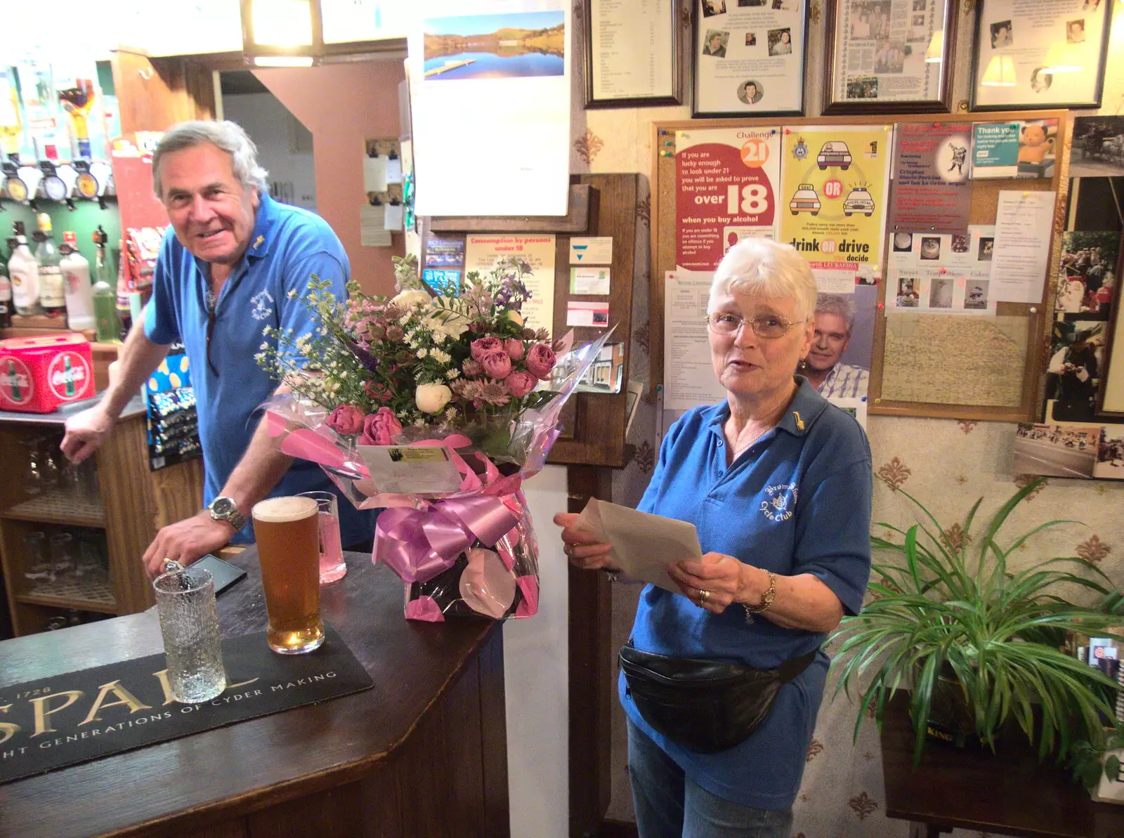 Flowers for doing all the BSCC stuff over the years, from The BSCC Rides to the Six Bells, Gislingham, Suffolk - 1st June 2017