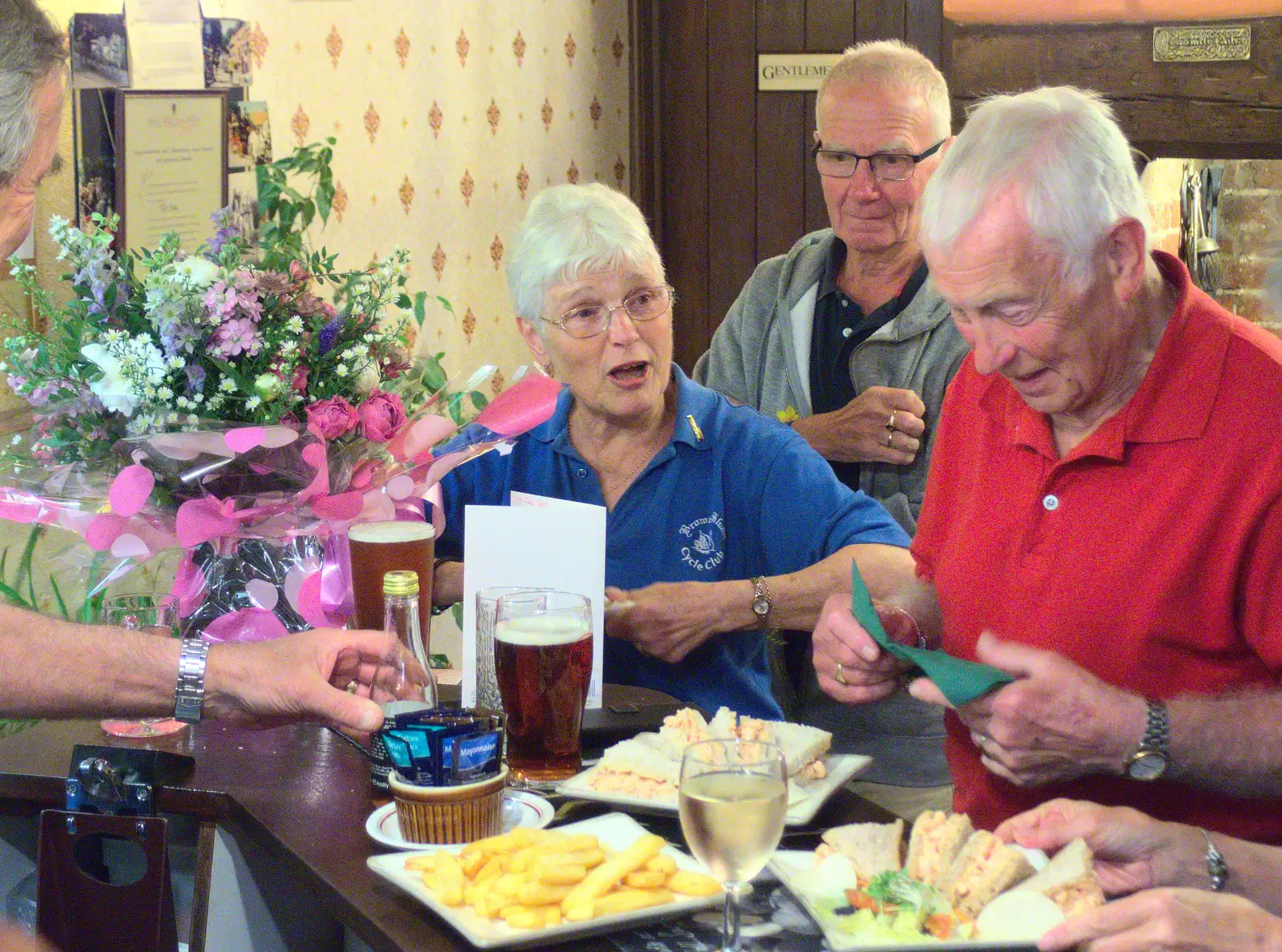 Chips and sandwiches for the last time, from The BSCC Rides to the Six Bells, Gislingham, Suffolk - 1st June 2017