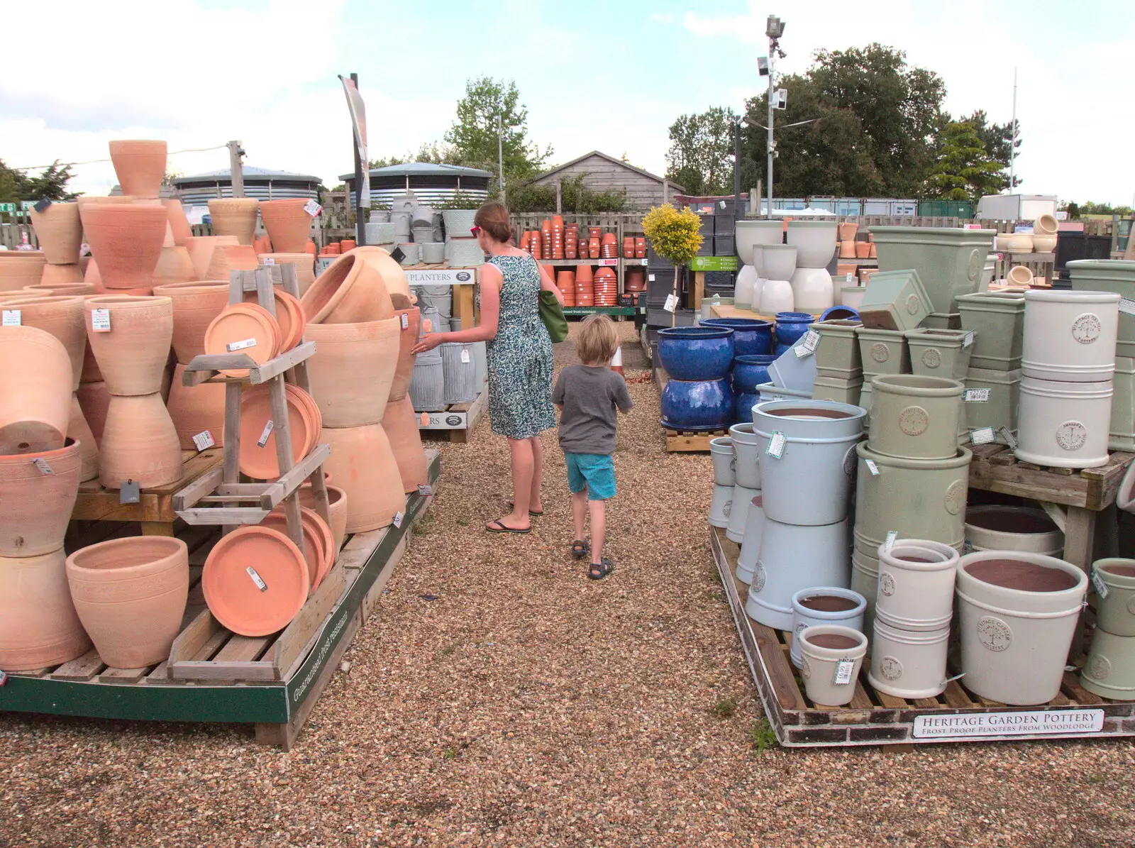 Big pots at the garden centre, from A Retirement: The Last Night of The Swan Inn, Brome, Suffolk - 3rd June 2017