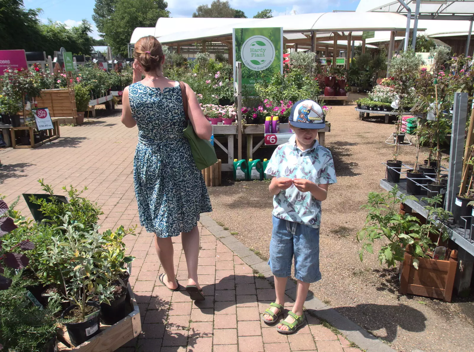 Isobel and Fred at Bressingham Garden Centre, from A Retirement: The Last Night of The Swan Inn, Brome, Suffolk - 3rd June 2017