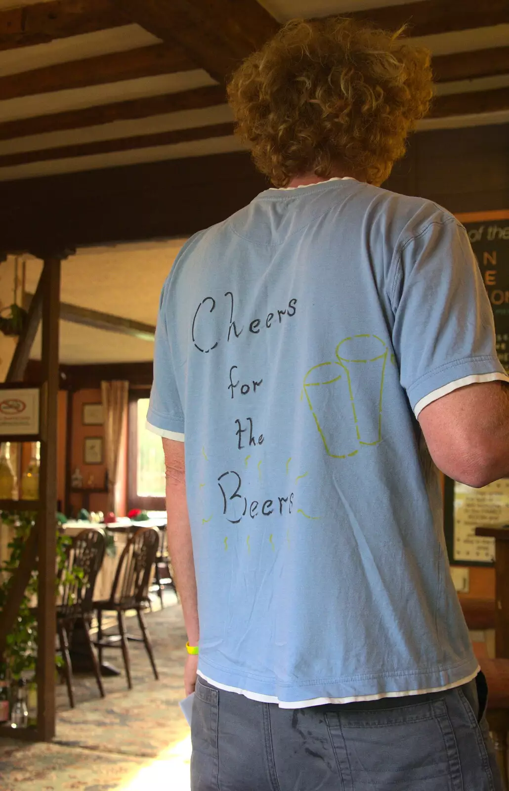 Wavy's home-made teeshirt, from A Retirement: The Last Night of The Swan Inn, Brome, Suffolk - 3rd June 2017