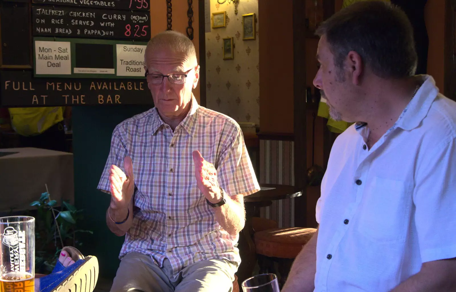 John Willy talks about fish or something, from A Retirement: The Last Night of The Swan Inn, Brome, Suffolk - 3rd June 2017