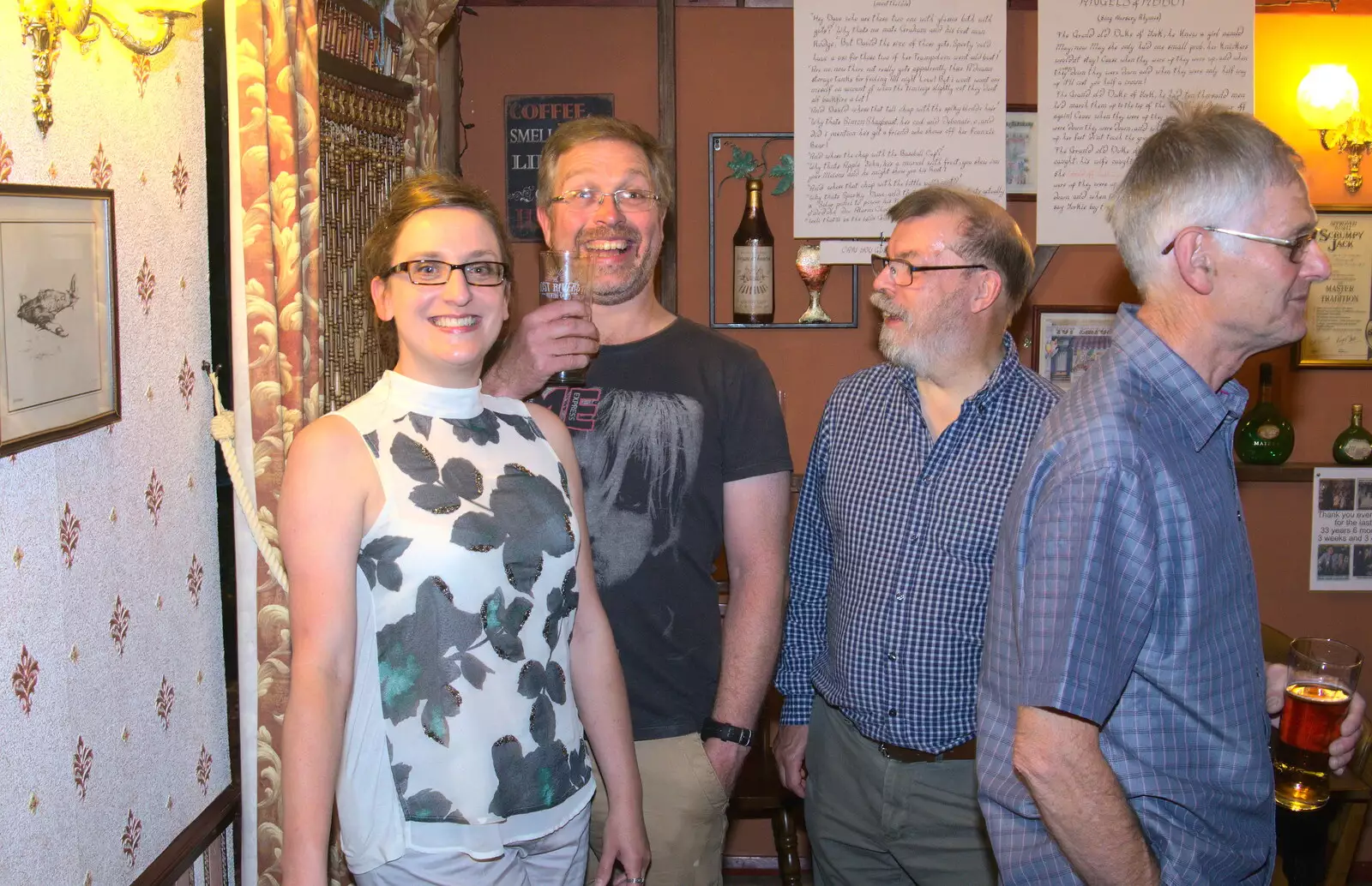 Suey, Marc, Benny and Uncle Mick, from A Retirement: The Last Night of The Swan Inn, Brome, Suffolk - 3rd June 2017