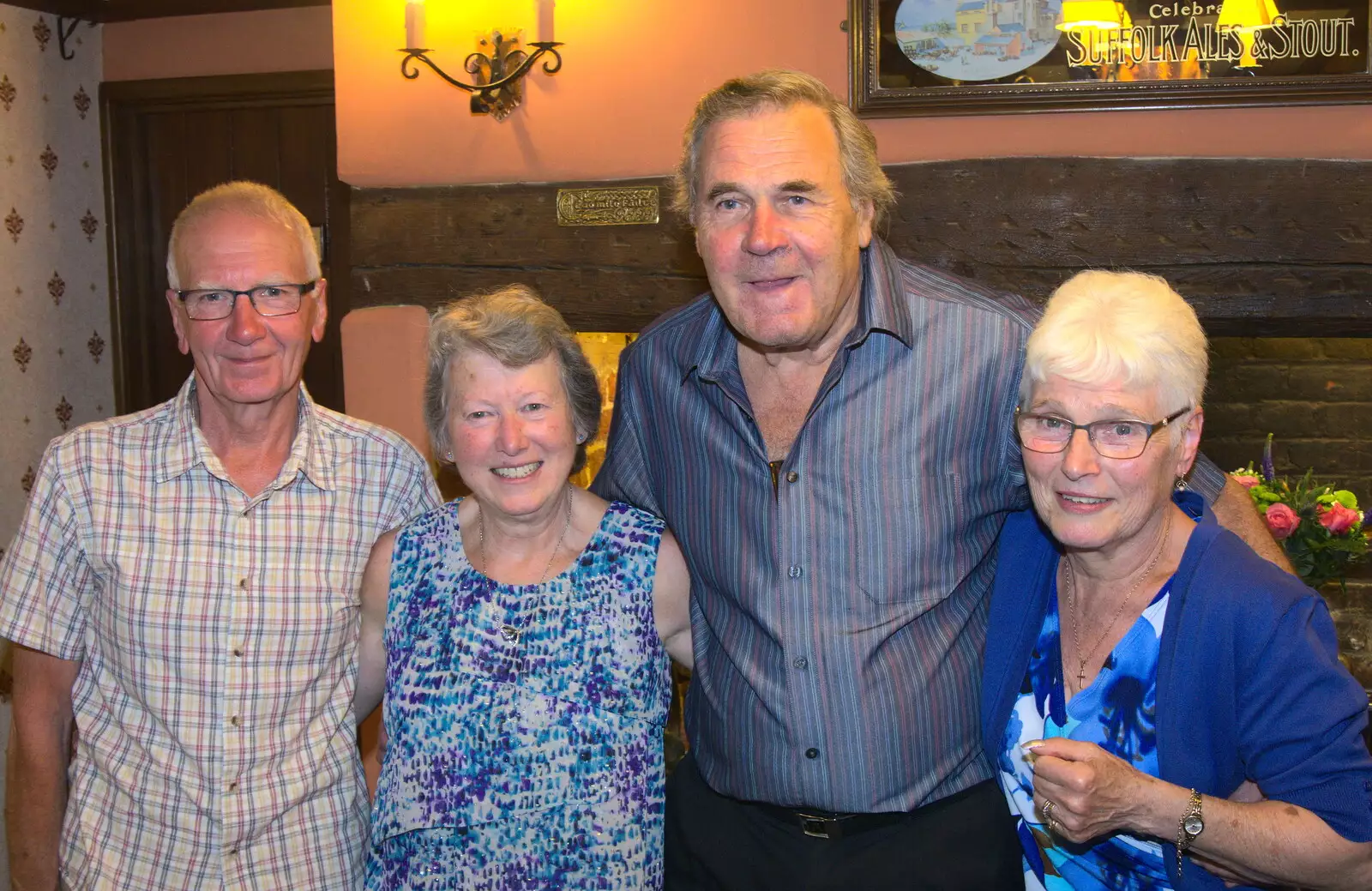 John Willy, Sylvia, Alan and Spammy, from A Retirement: The Last Night of The Swan Inn, Brome, Suffolk - 3rd June 2017