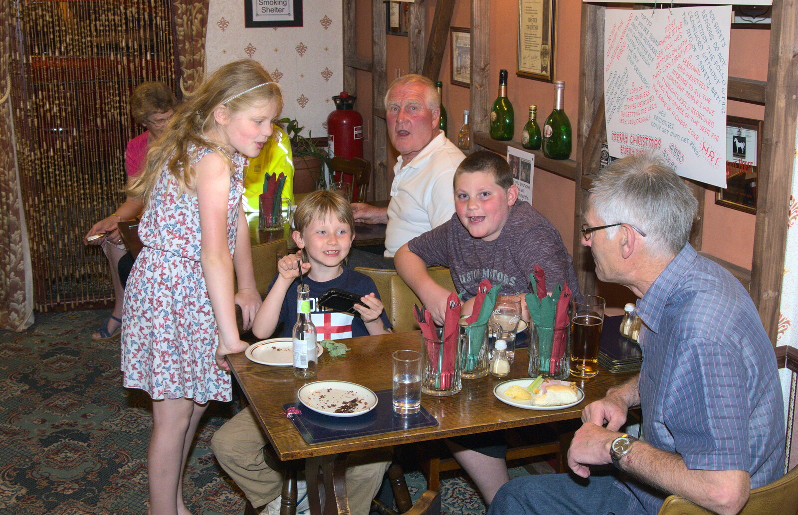 Uncle Mick is on the Sprog table from A Retirement: The Last Night of The Swan Inn, Brome, Suffolk - 3rd June 2017