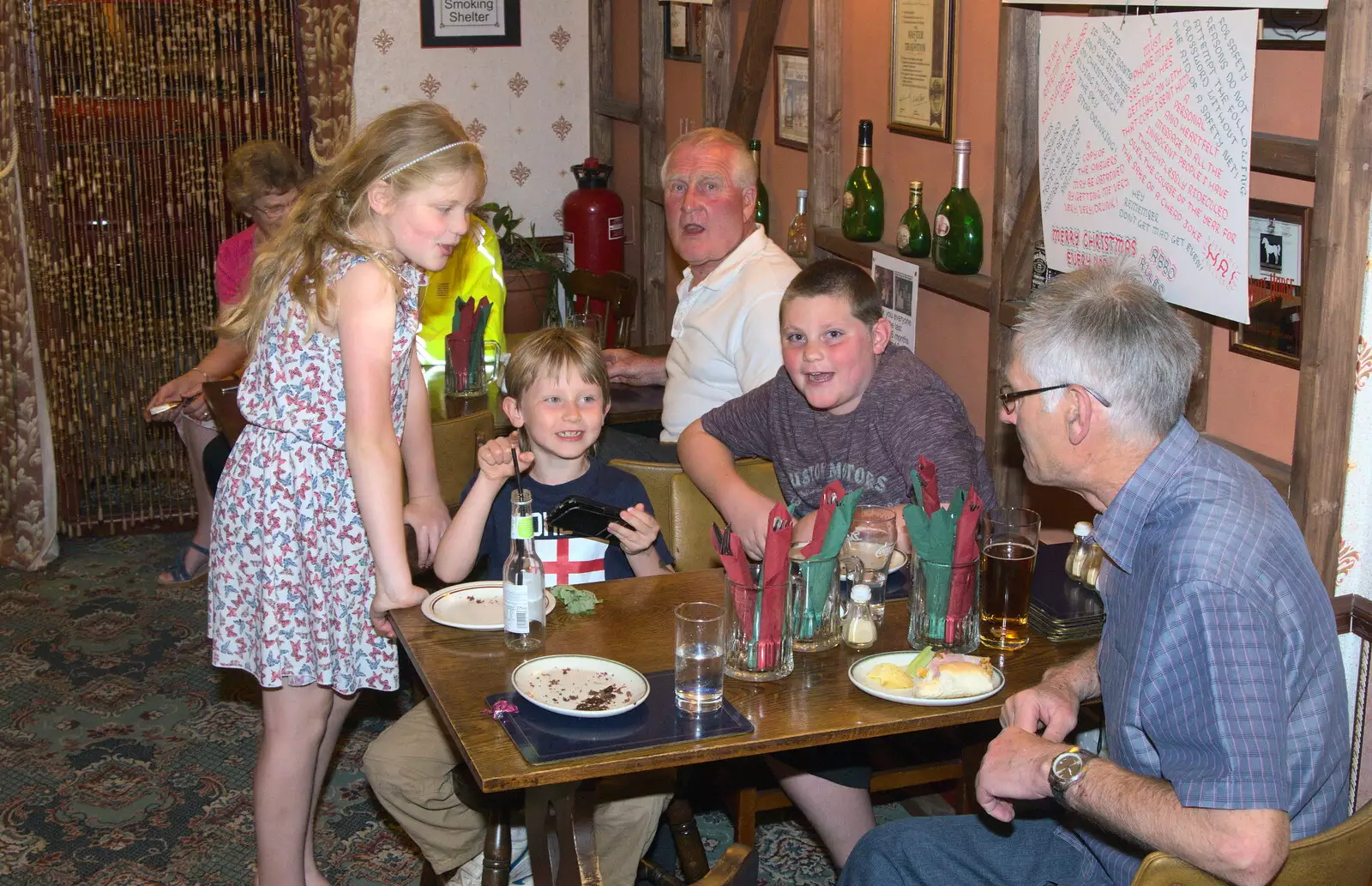 Uncle Mick is on the Sprog table, from A Retirement: The Last Night of The Swan Inn, Brome, Suffolk - 3rd June 2017