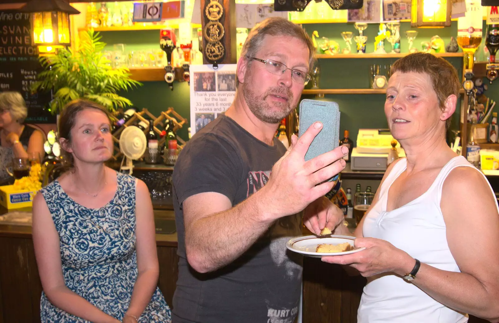 Marc shows off his selfie, from A Retirement: The Last Night of The Swan Inn, Brome, Suffolk - 3rd June 2017