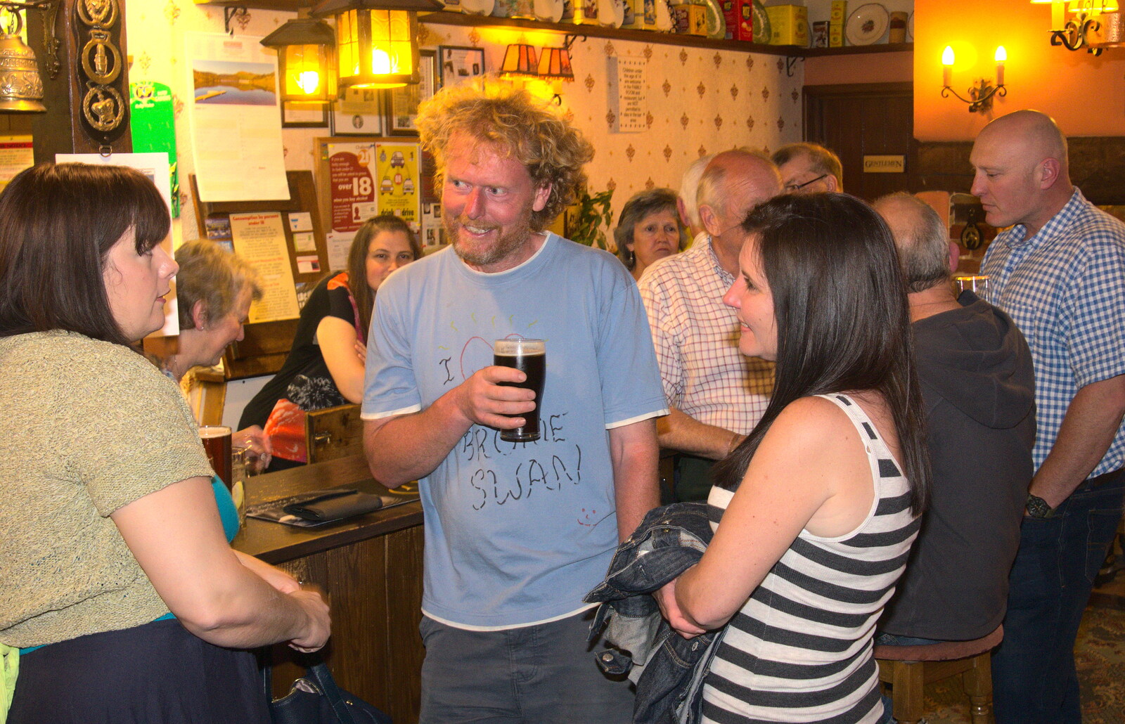 Wavy's got a pint from A Retirement: The Last Night of The Swan Inn, Brome, Suffolk - 3rd June 2017