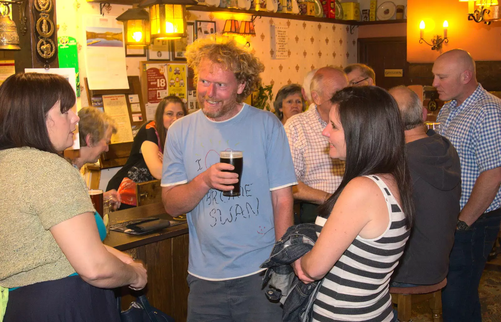 Wavy's got a pint, from A Retirement: The Last Night of The Swan Inn, Brome, Suffolk - 3rd June 2017