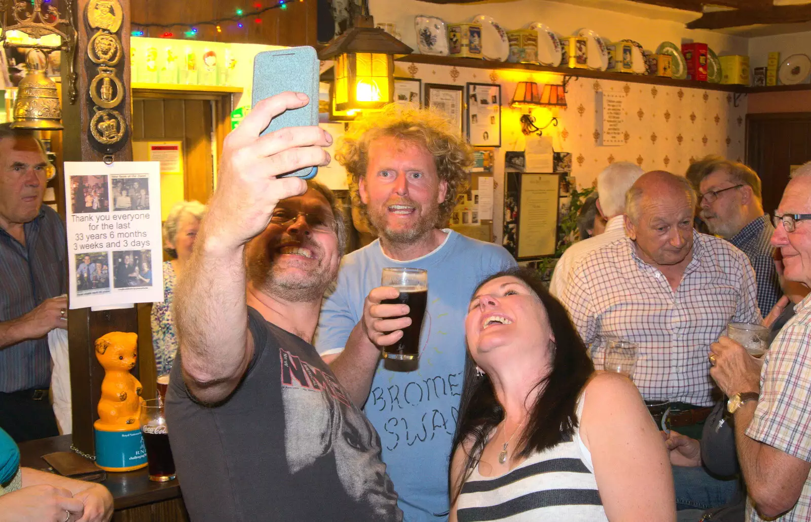 Another selfie with Wavy and Rachel, from A Retirement: The Last Night of The Swan Inn, Brome, Suffolk - 3rd June 2017