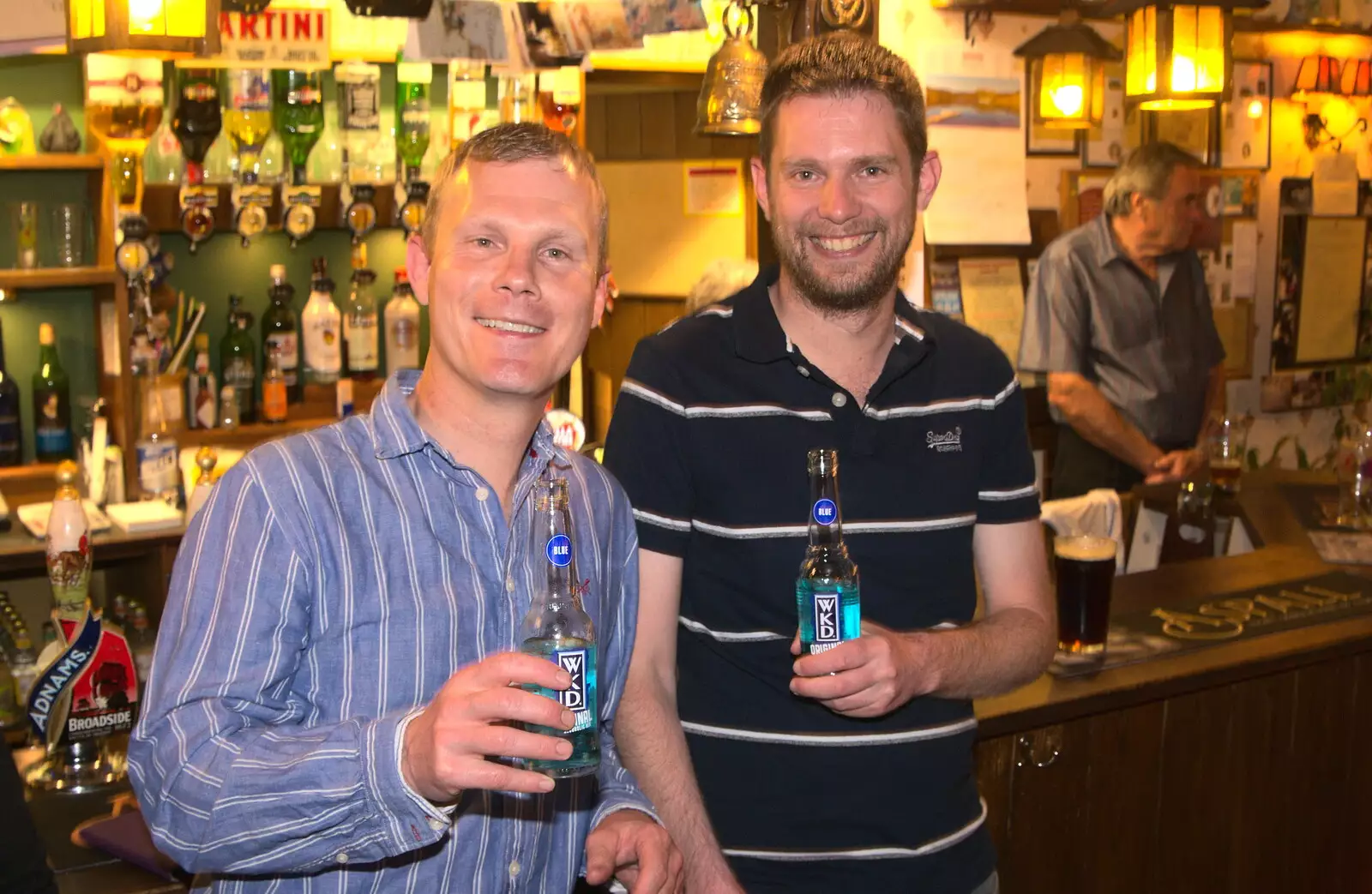 Mikey's got The Boy Phil on the blue WKD as well, from A Retirement: The Last Night of The Swan Inn, Brome, Suffolk - 3rd June 2017