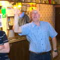 A Retirement: The Last Night of The Swan Inn, Brome, Suffolk - 3rd June 2017, An Adnam's beer mat floats over Alan's head