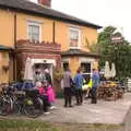 The bike club outside the Mellis Railway, The BSCC at the Mellis Railway and The Swan, Brome, Suffolk - 8th June 2017