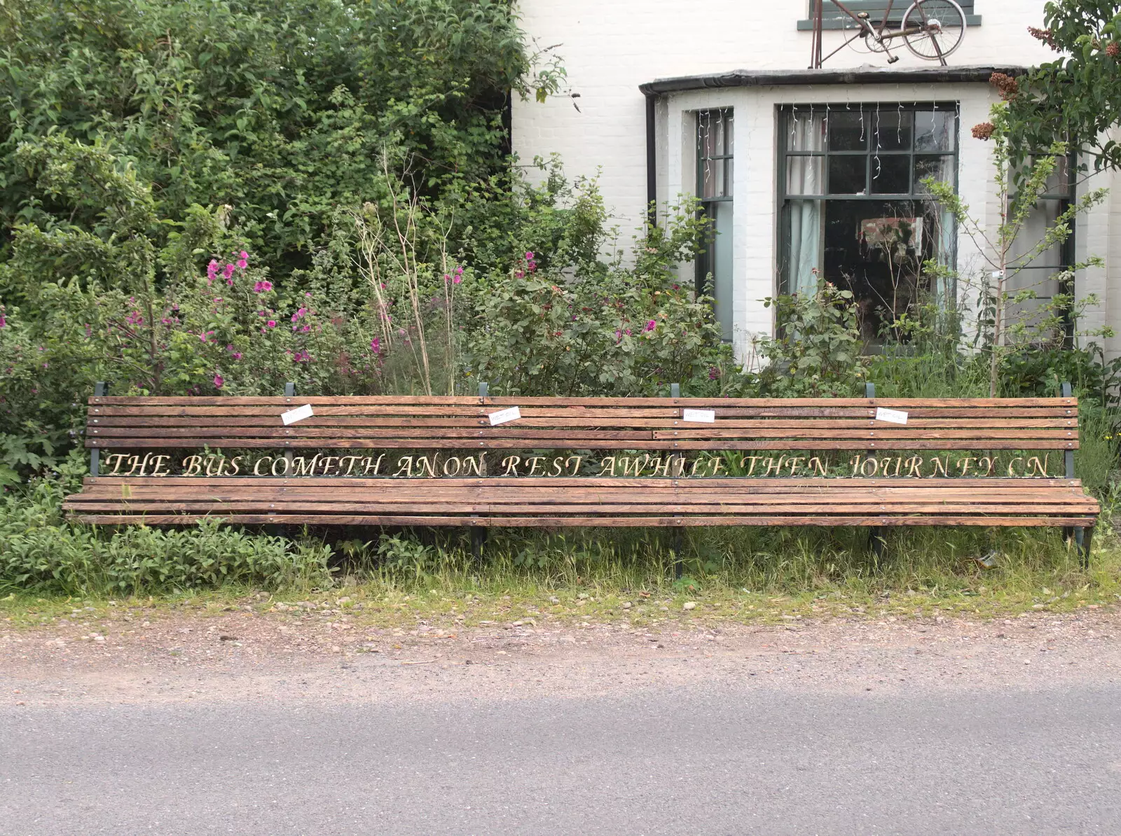 The bus cometh anon, rest awhile then journey on, from The BSCC at the Mellis Railway and The Swan, Brome, Suffolk - 8th June 2017