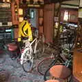 Pippa stashes her bike in the pub, The BSCC at the Mellis Railway and The Swan, Brome, Suffolk - 8th June 2017